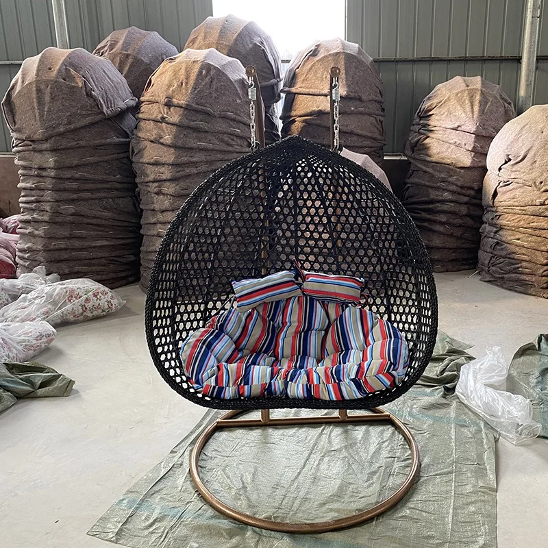 Modern Outdoor Patio Swing Chair Two Seat Patio Swing Wicker Swing Chair China Factory Wholesale Hanging Hanging Basket