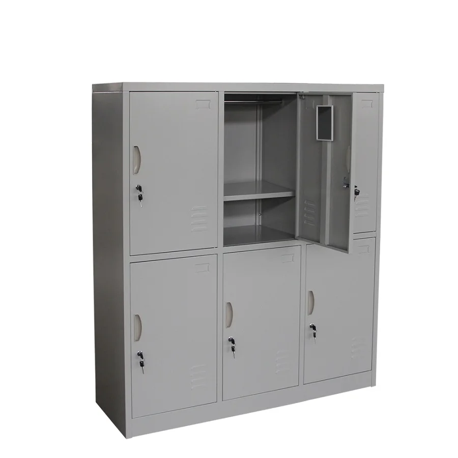 Половина высоты маленький 6 дверей металлический мини-шкафчик школьный спортивный стальной для хранения одежды короткий