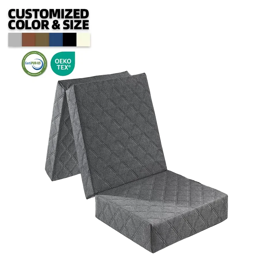 Luxury Sofa Bed memory foam camping folding mattress Washable cover Hypo-allergenic foldable folding foam mattress pads