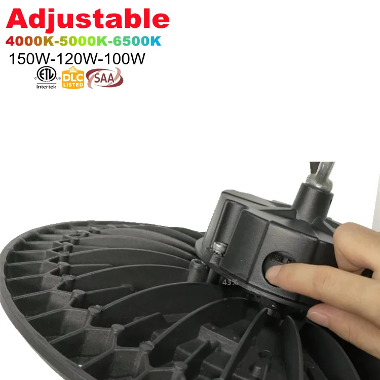 3cct color changeable highbay ufo light 150w 1 meter Australian Europe USA plug 6kv 10kv circuit proof project warehouse led