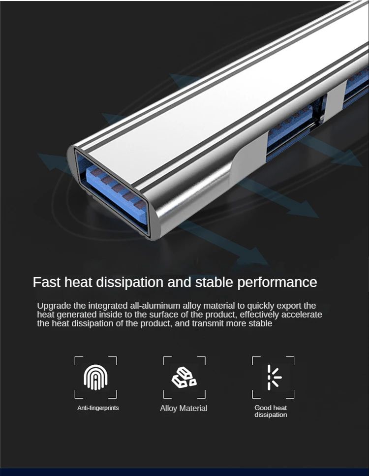 Manufacturer custom logo type c usb 4 port hub extension docking station usb-hubs for tablet and computer laptop Adapter