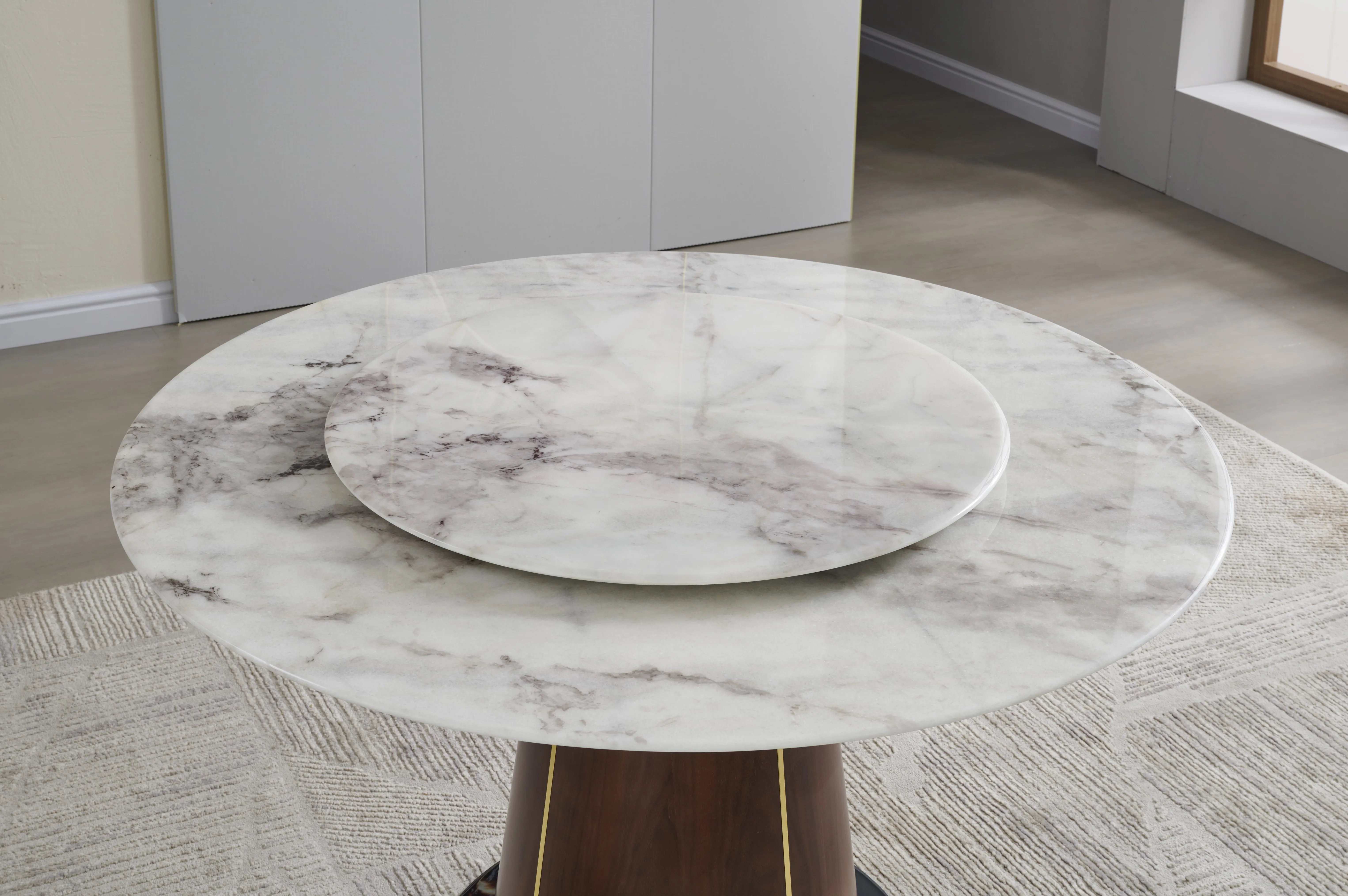 Round Marble Top Best Price Room Furniture High Quality Light Luxury Traditional Round Dining Table And 6 Chair