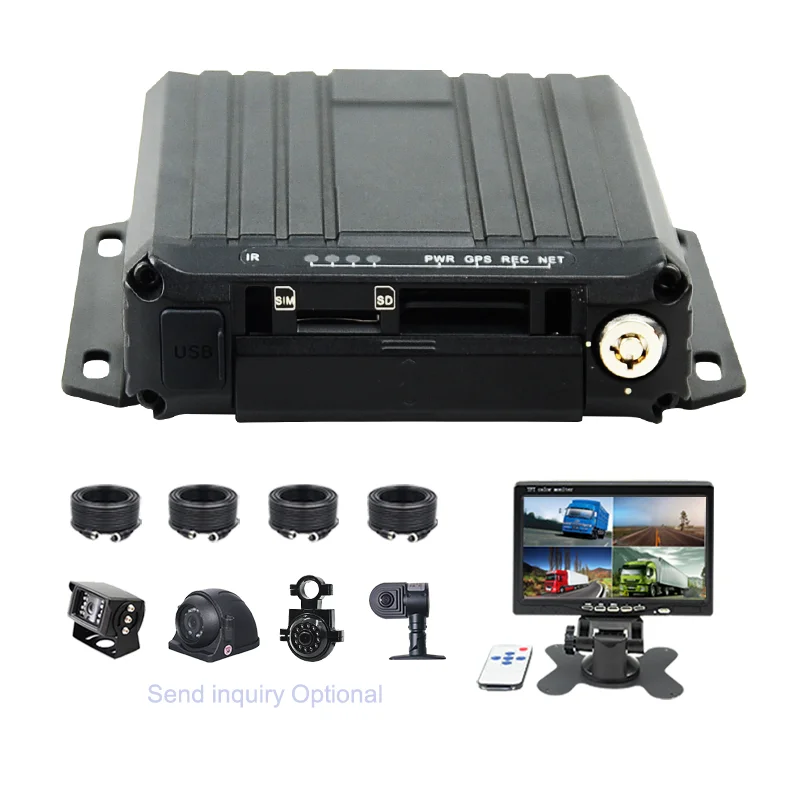 Hot_selling 4 Channel DVR Mobile DVR GPS 4G H.264 Camera System CMSV6 Software Mini Kit Vehicle Monitoring 1080P MDVR