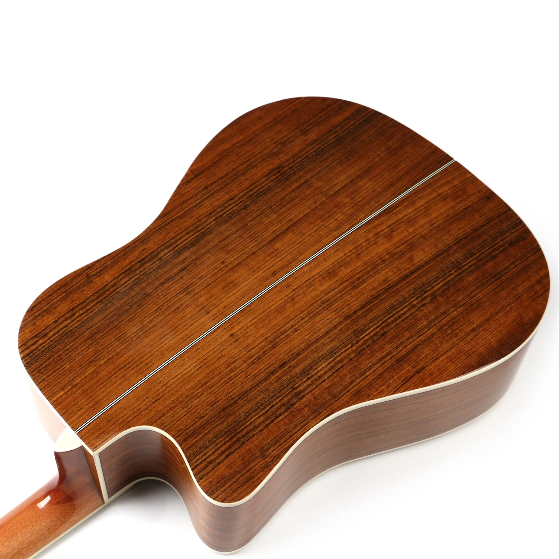 Guangzhou 41-Inch Handmade Spruce Wood Acoustic Guitar Folk Type with Gloss Finish Back/Side Materials Rosewood and Walnut