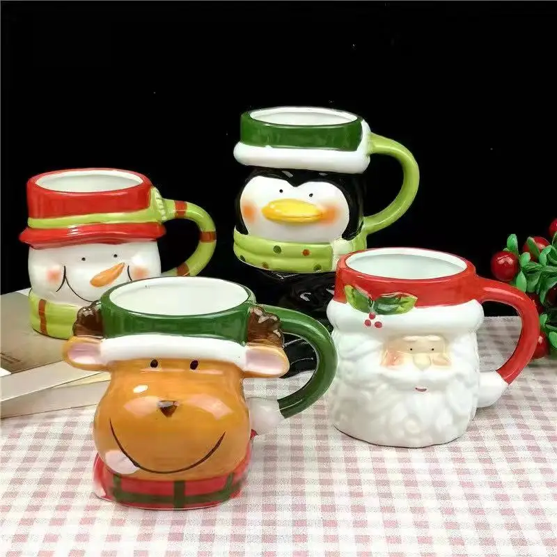 Tazas Para Sublimar New Style Xmas Couple Type  Coffee 3D Santa Cup Ceramic Cute Christmas Mug