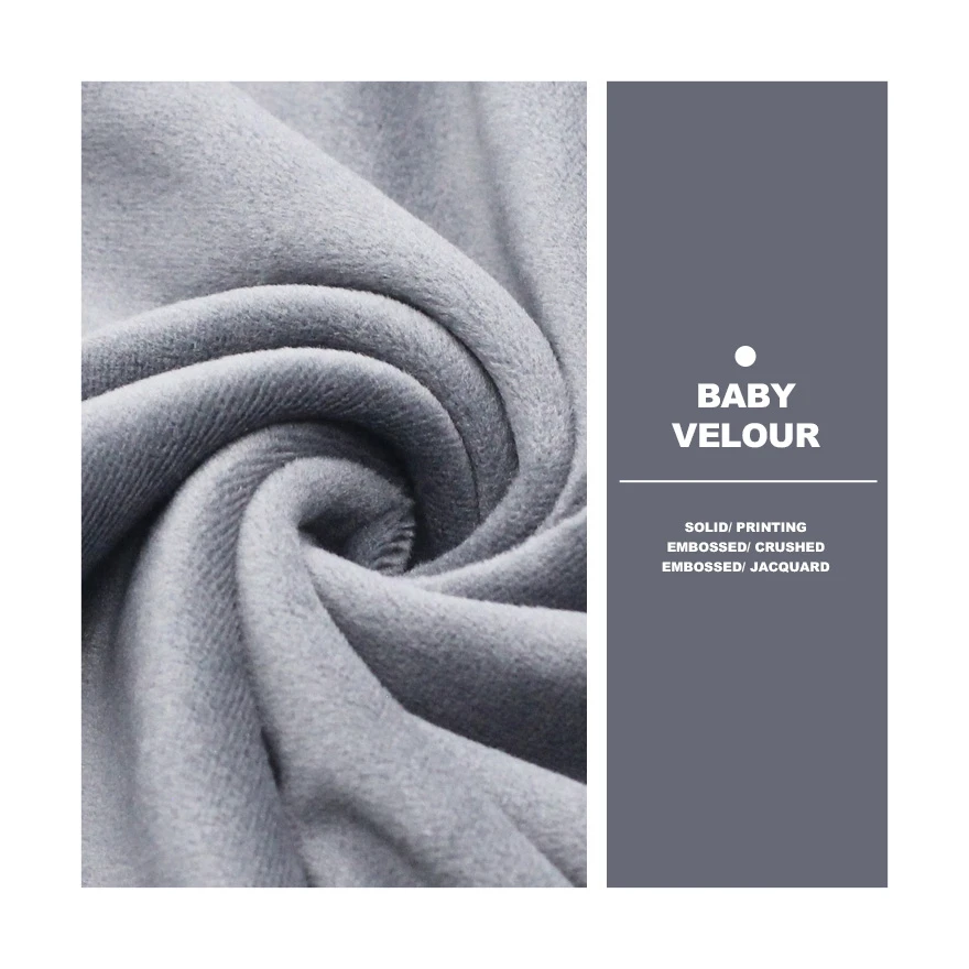 100%Polyester 230GSM Baby Velour Velboa/ Velour Fabric Velvet Fabric for Baby Sofa/ Dolls/ Plush Toys