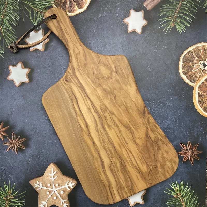 Diyue DYC22069 Home Kitchen Utensils Customised Wooden Chopping Block Camping Accessories Olive Wood Pizza Cutting Serving Board