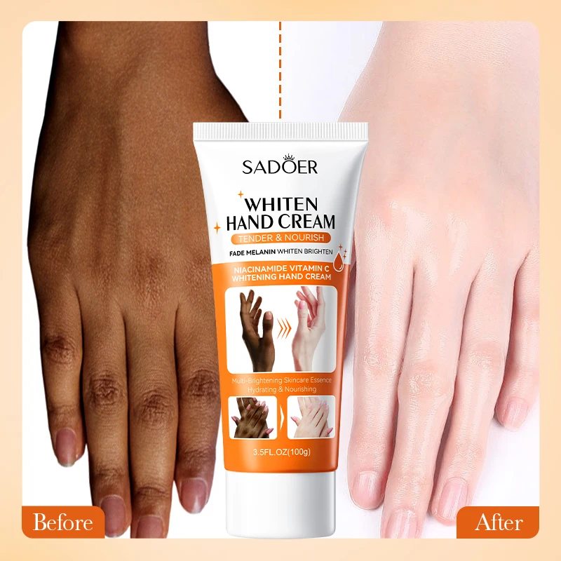 OEM Private Label SADOER Niacinamide Vitamin C Whitening Hand Cream Natural Organic Moisturizing Anti-cracking Hand Cream Lotion