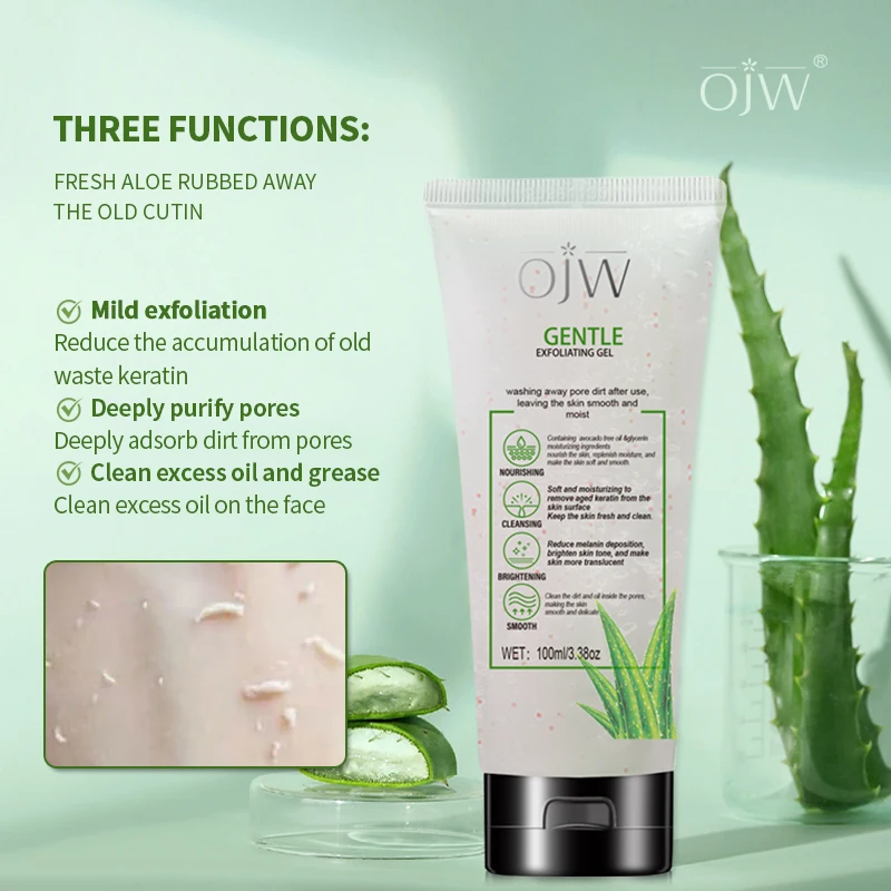 Private Label Deep Cleansing Gentle Peeling Soothing Exfoliant Gel Aloe Vera Exfoliating Gel For Face