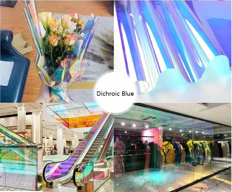 Chameleon Tint Film Dichroic Glass Blue Chameleon 85 Window Film Car Wrap Blaze Chill Plastic Dichroic Window Iridescent Sticker