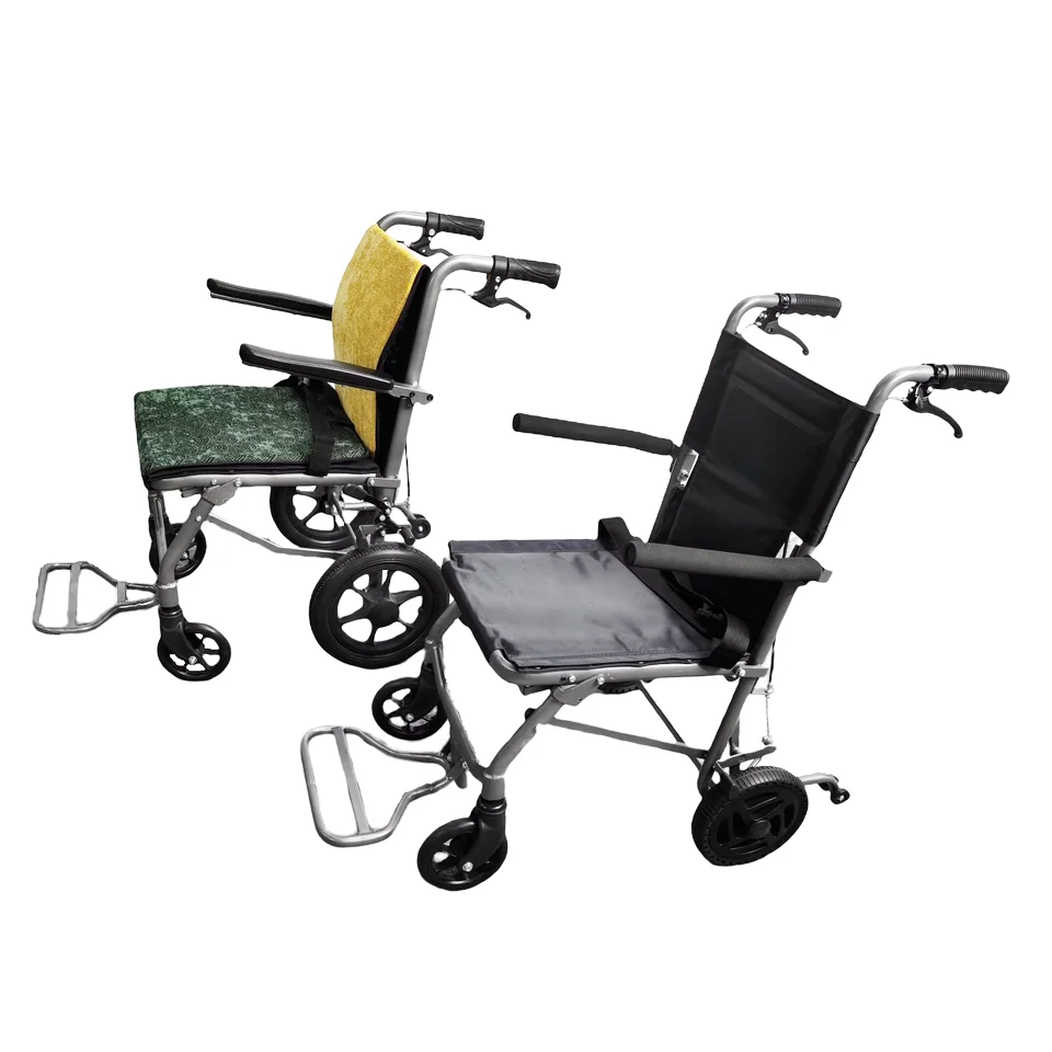 Lightweight wheelchair stroller removable armrest and leg rest manual flip up hand rest wheelchair