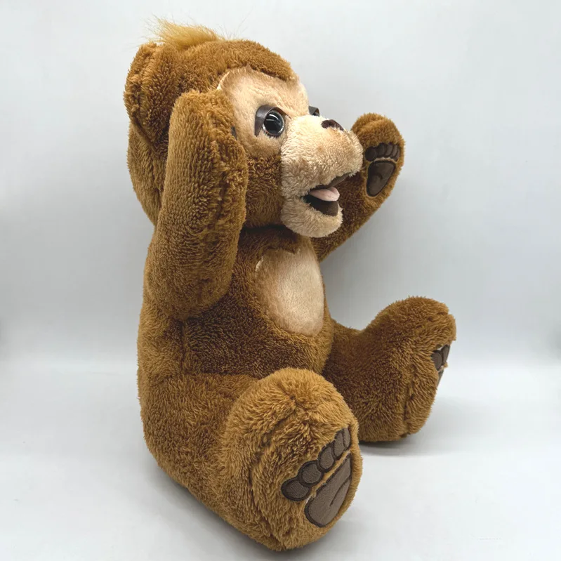 Little lion plush toy curious bear plush voice little tiger toy panda doll