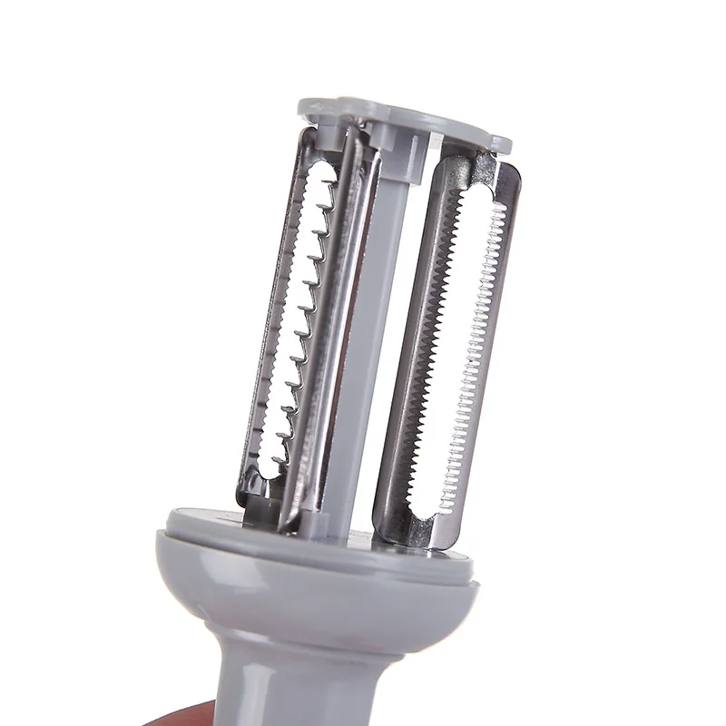 Can Store Fruit And Vegetable Grater Peeling Knife Handle Multi Function Three Knife Head With Grinding Ginger And Garlic