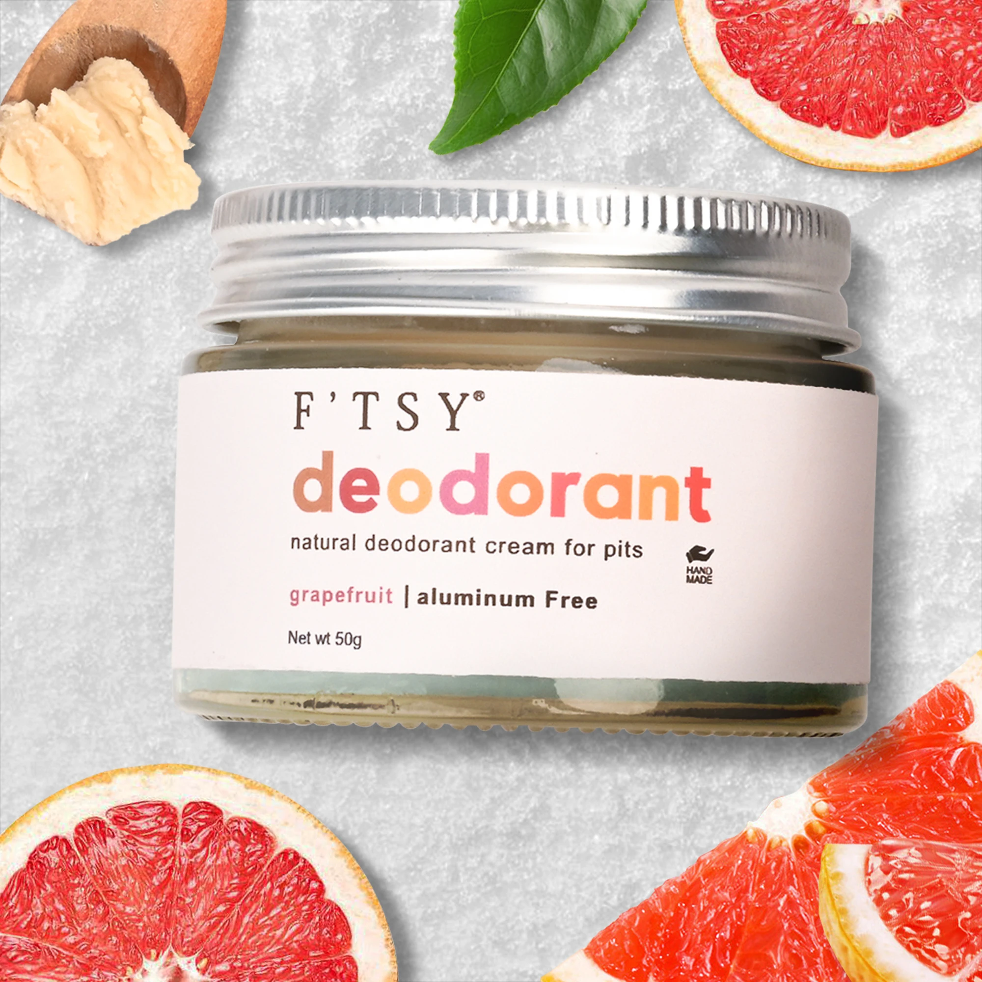 Creamy Deodorant Cream Arms100% Handmade Cosmetics Aluminum Free Grapefruit Natural Deodorant Cream For Pits