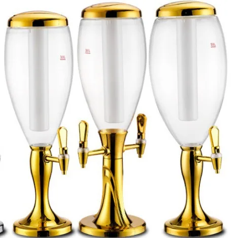 Wholesale 2 L beer gun light European 3L beer bucket juice cocktail column anti fall high drink bucket wine tower