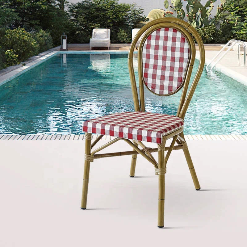 Outdoor Paris French Garden Restaurant Aluminum Dining Furniture Patio Cafe Teslin Bistro Chair