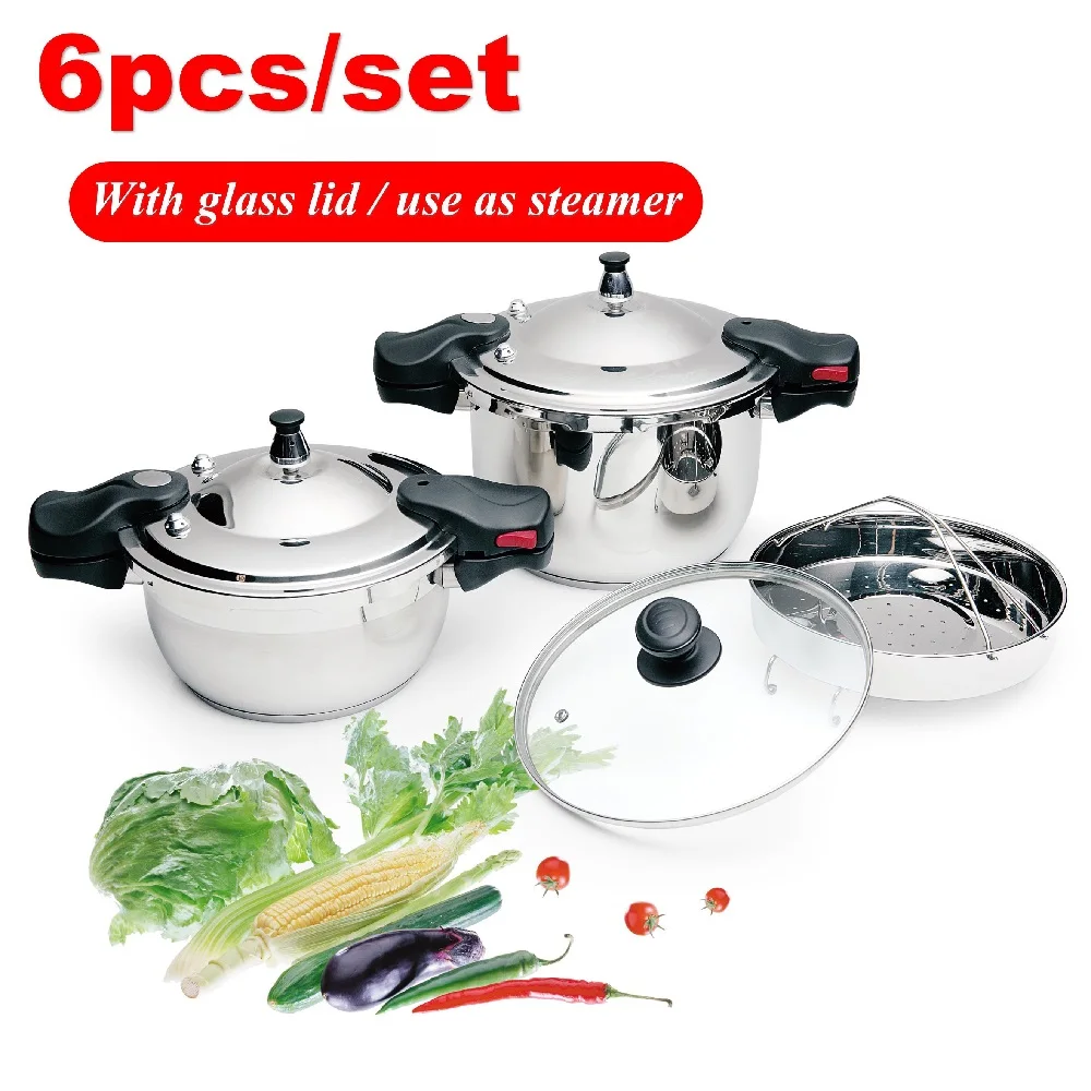 Japan non-stick pressure cooker stainless steel glass cover cooker set induction gas pressure cooker factory wholesale