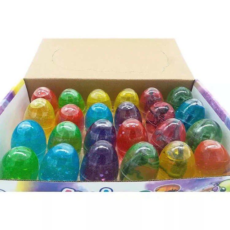 Hot selling crystal slime ball toys supplies creative diy soft clay antistress plasticine slime egg set