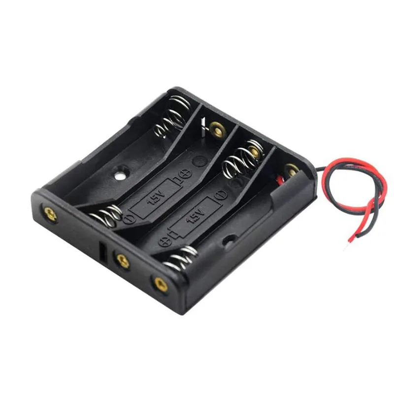 4*AAA Battery Box Case Holder With Wire Leads 6V 4 Slot Standard Battery Container