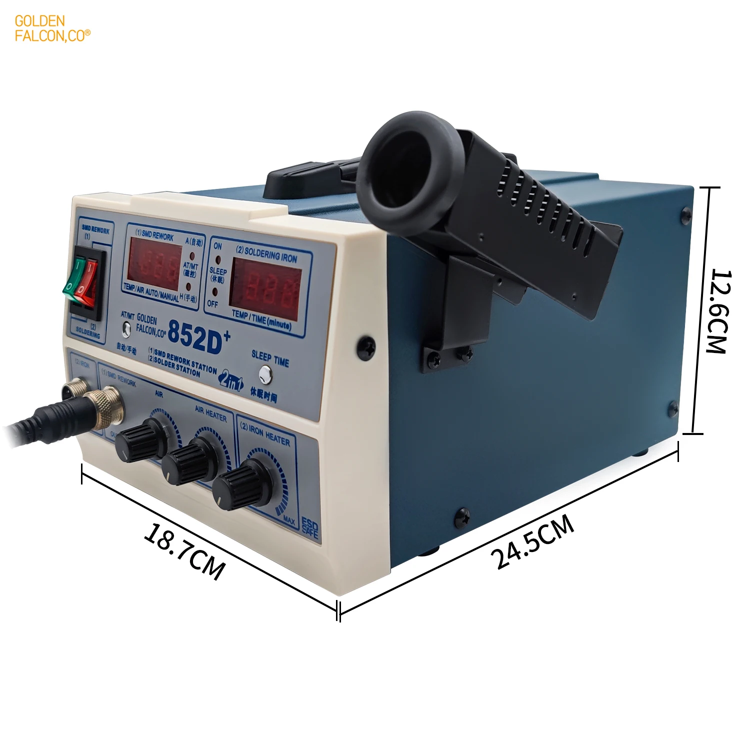 electronic welding station 2 in1 Digital Display Hot Air Gun Welding Rework For Cell-Phone SMD IC Repair Soldering Iron Tools