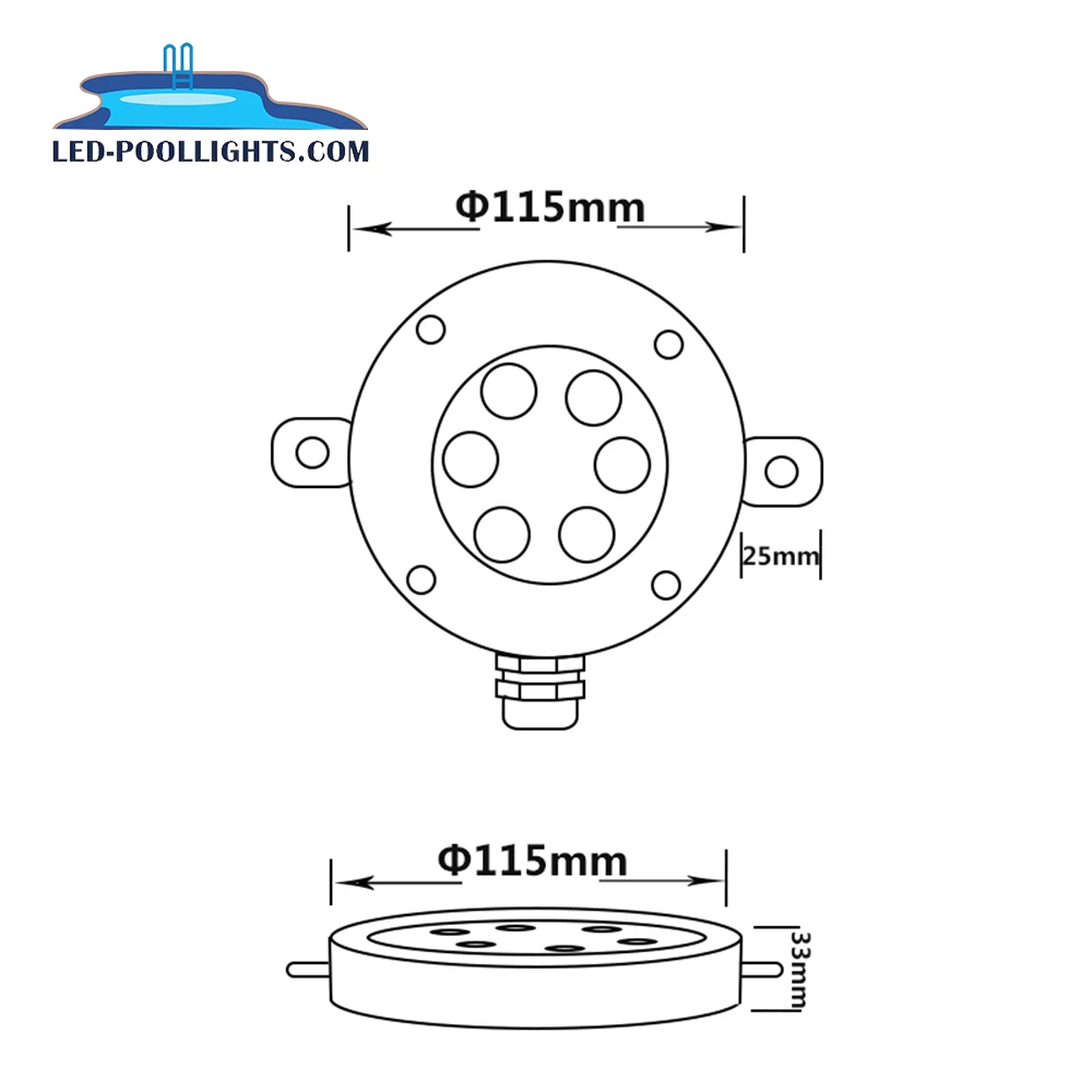 IP68 waterproof 6W RGB Underwater LED Fountain nozzles light SS 316 LED ring light Swimming pool led fountain light