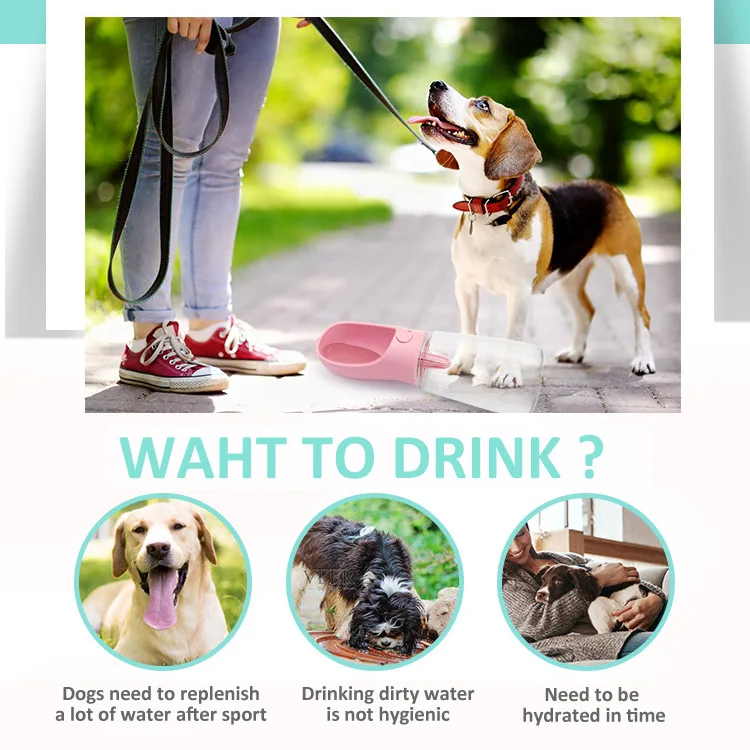 
Wholesales Manufacturer Travel Outdoor Portable Plastic Pet Dog Drinking Water Bottle 