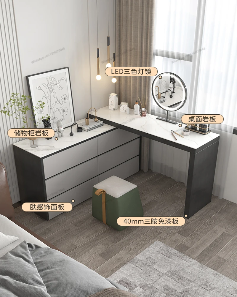 Bedroom Dressing Table Storage Cabinet Combination Integrated Cabinet Multifunctional Makeup Table Bed Tail Bucket Cabinet Advan