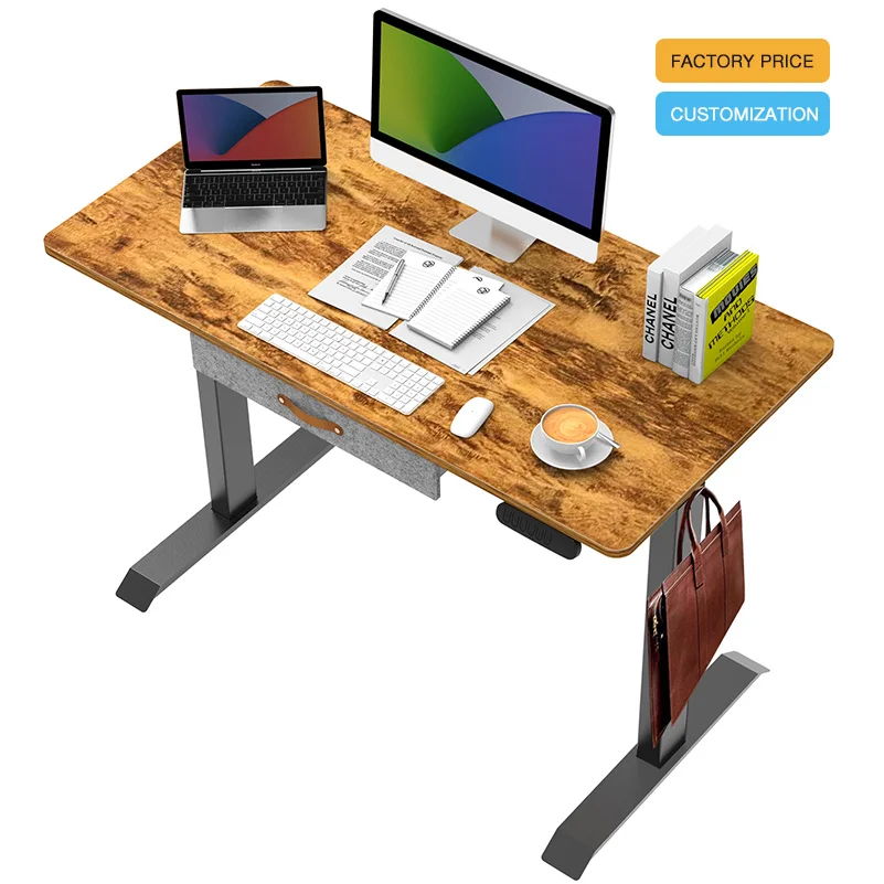 Factory Supply Best Cheap Stand up Desk Electric Pc Computer Desk Adjustable Motorized Standing Desk With Storage Drawers