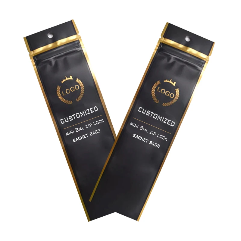 Custom Printed Disposable Plastic Pe Nut Food Sachet 3 Side Seal Bags Vanilla Pods Packaging Sachet Ziplock Bag