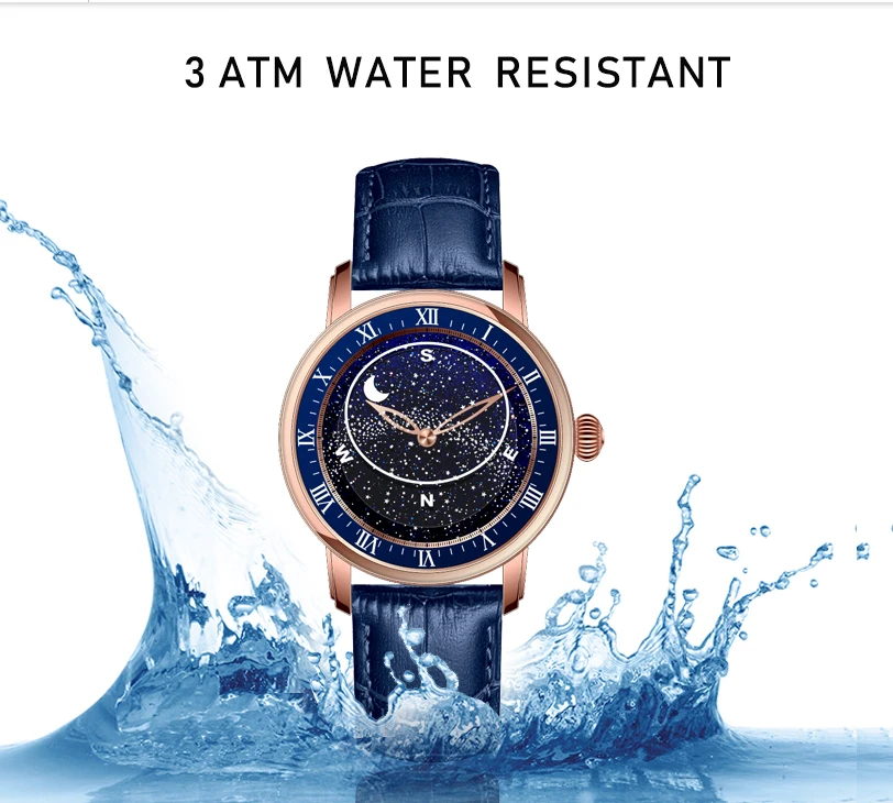 3 ATM Waterproof Luminous Rotating Starry Sky Dial Hand Watch Man Automatic Mechanical Watch