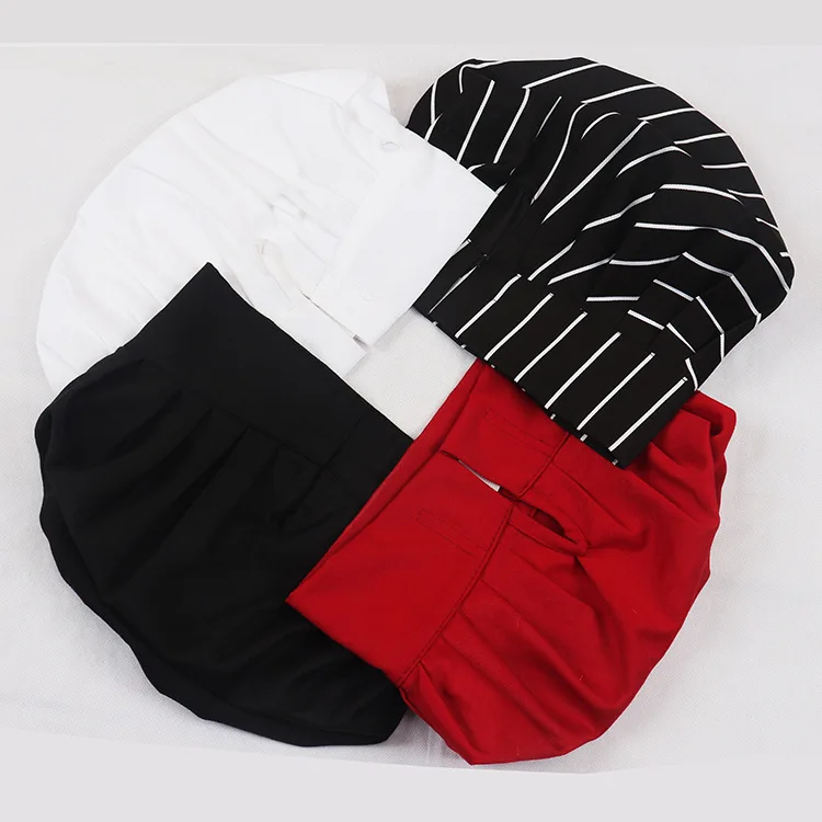 Chef Hat Adult Premium Adjustable Elastic Baker Kitchen Cooking pleated white chef hat Pastry food factory mushroom cloth hat