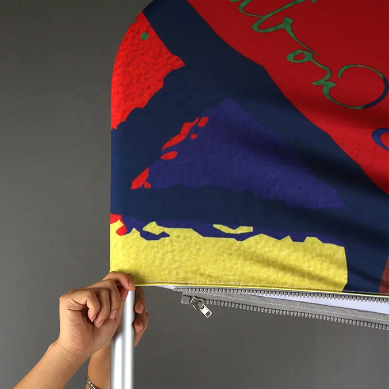Tension Fabric Pillow Case Photo Booth Two Standing Pillowcase Adjustable Curved Backdrop Stand