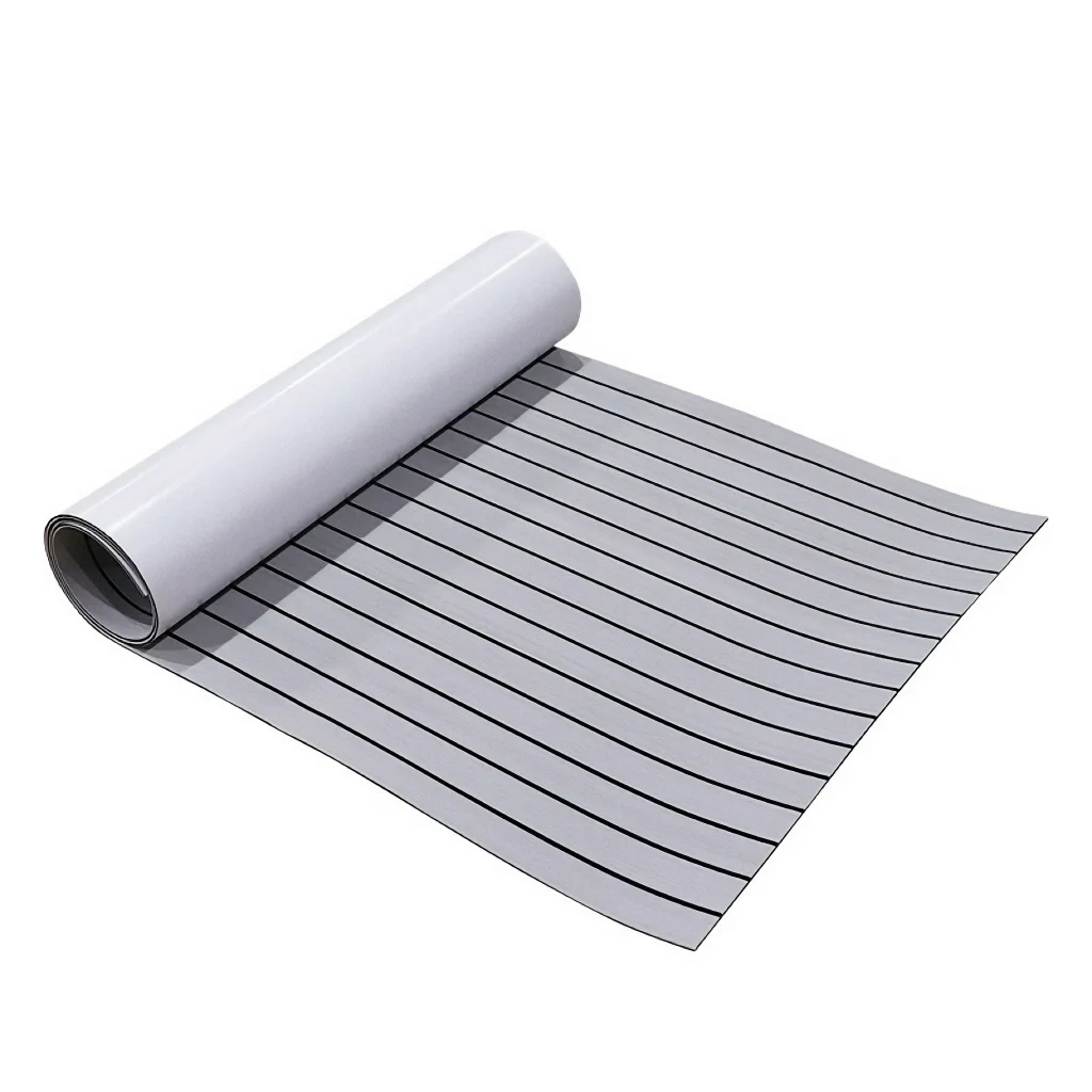 Grey Black Straight Line Waterproof Non-Slip Eva Foam Board Ship Floor Marine Deck  Teak Ship Floor Marine Pad