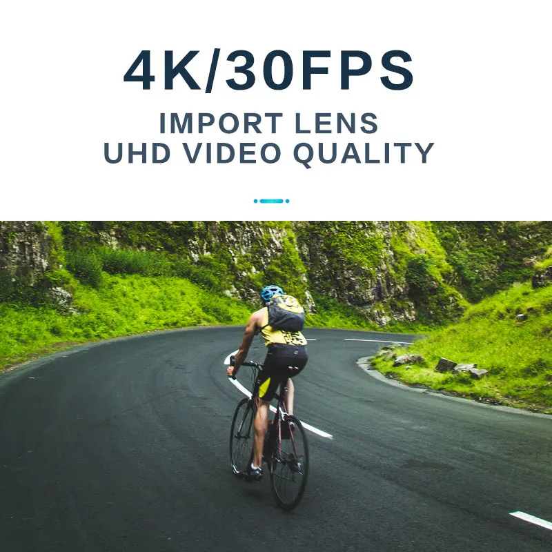 Oem Popular Full Hd 4K Wifi Portable Action Tracking Camera Sports View No Screen Video Camera Long Battery With External Mic