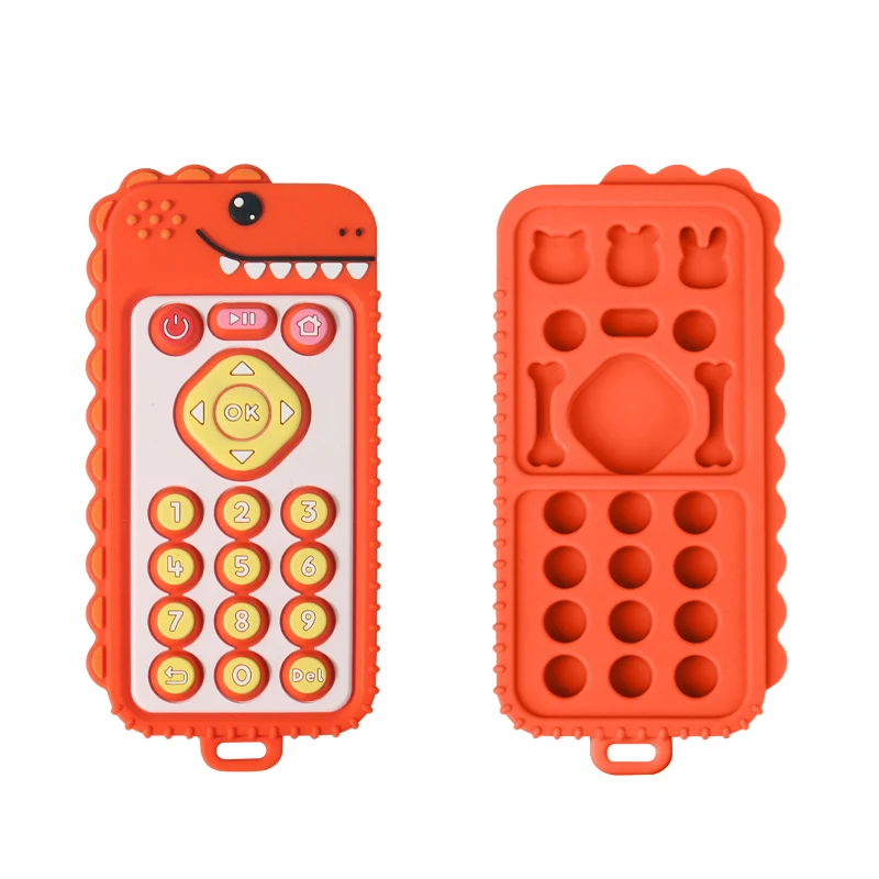 2023 Popular Baby Teether Toys Silicone Baby Products Funny Tv Remote Control Shape Baby Teethers Opp Bag Soft Toy Unisex