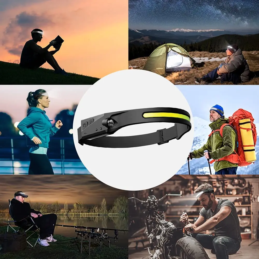 USB перезаряжаемая фара для бега с широким лучом 5 режимов 350 люмен кемпинга спорта на открытом воздухе