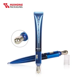 25ml Blue Eye Cream Rotating Vibration  Massage Aluminum Plastic  Tubes With Metal Zinc Alloy Applicator