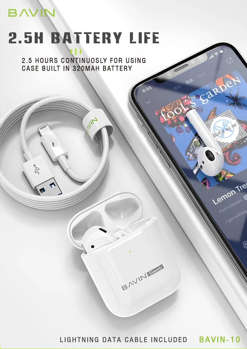 hot selling bavin-10 wireless headset 5.1 version high quality stable