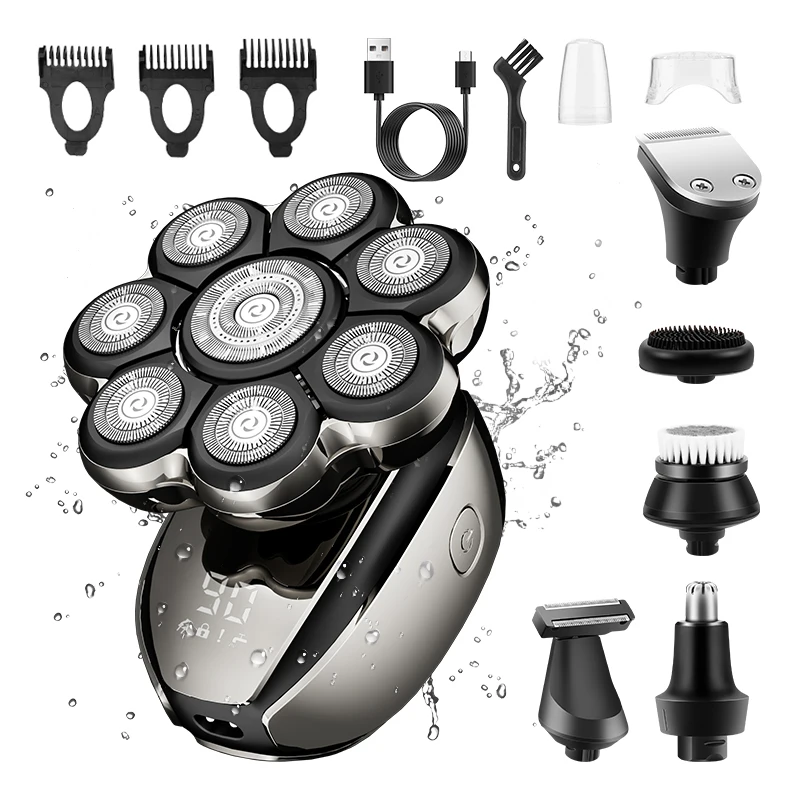 Waterproof rechargeable shaving machine foil full body washable electric bald clipper multifunctional floating shaver