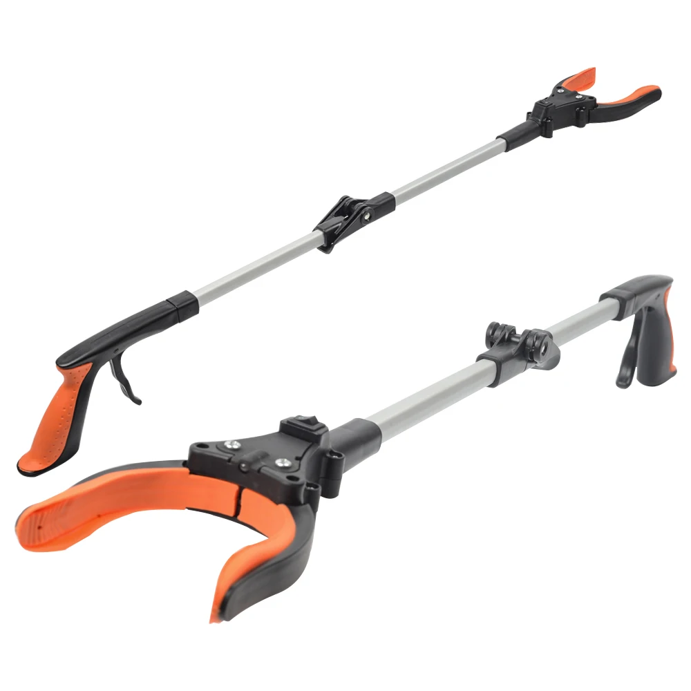 32 inch extra long rotatable foldable litter picker pick up  reacher grabber tool with led light