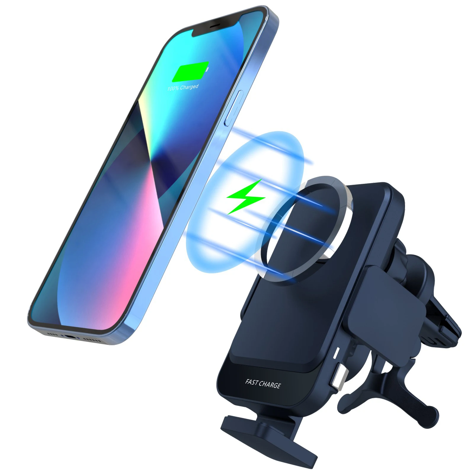 KC PSE Coil Tracking C31 Magsaf Automatic Clamping Wireless Charging Mount Holder For Samsung S23+ Ultra Wireless Car Charger