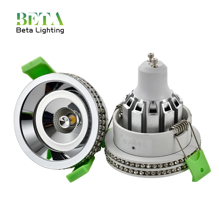 High Quality  Recessed Round crystal Spot Light Fittings Adjustable Led GU10 MR16 Downlight  Housing