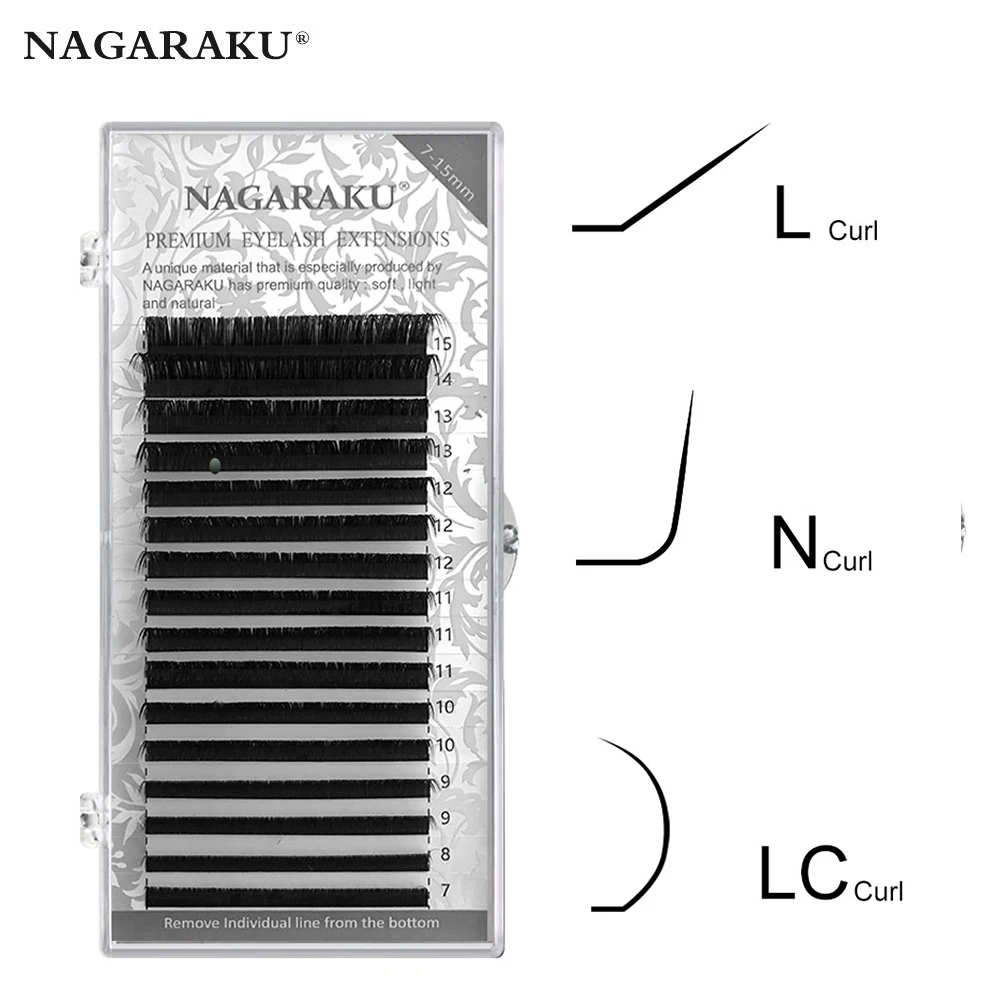 NAGARAKU Special Curl L LC N eyelash extension mixed 7-15 mm mink eyelashes curl L N m soft and natural false lash