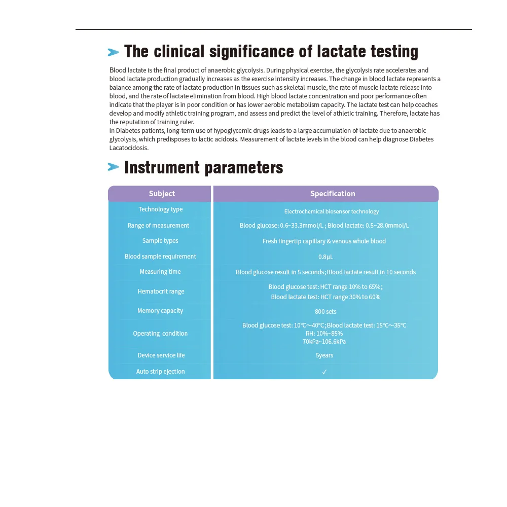 medical equipment blood glucose monitoring device Blood Glucose Lactate Meter