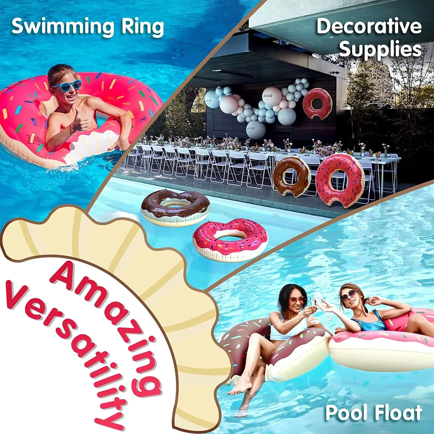 Best Seller Inflatable Summer Beach Pool Float outdoor Swim Ring Eco-friendly Pvc Swimming Rings for Adult Kids