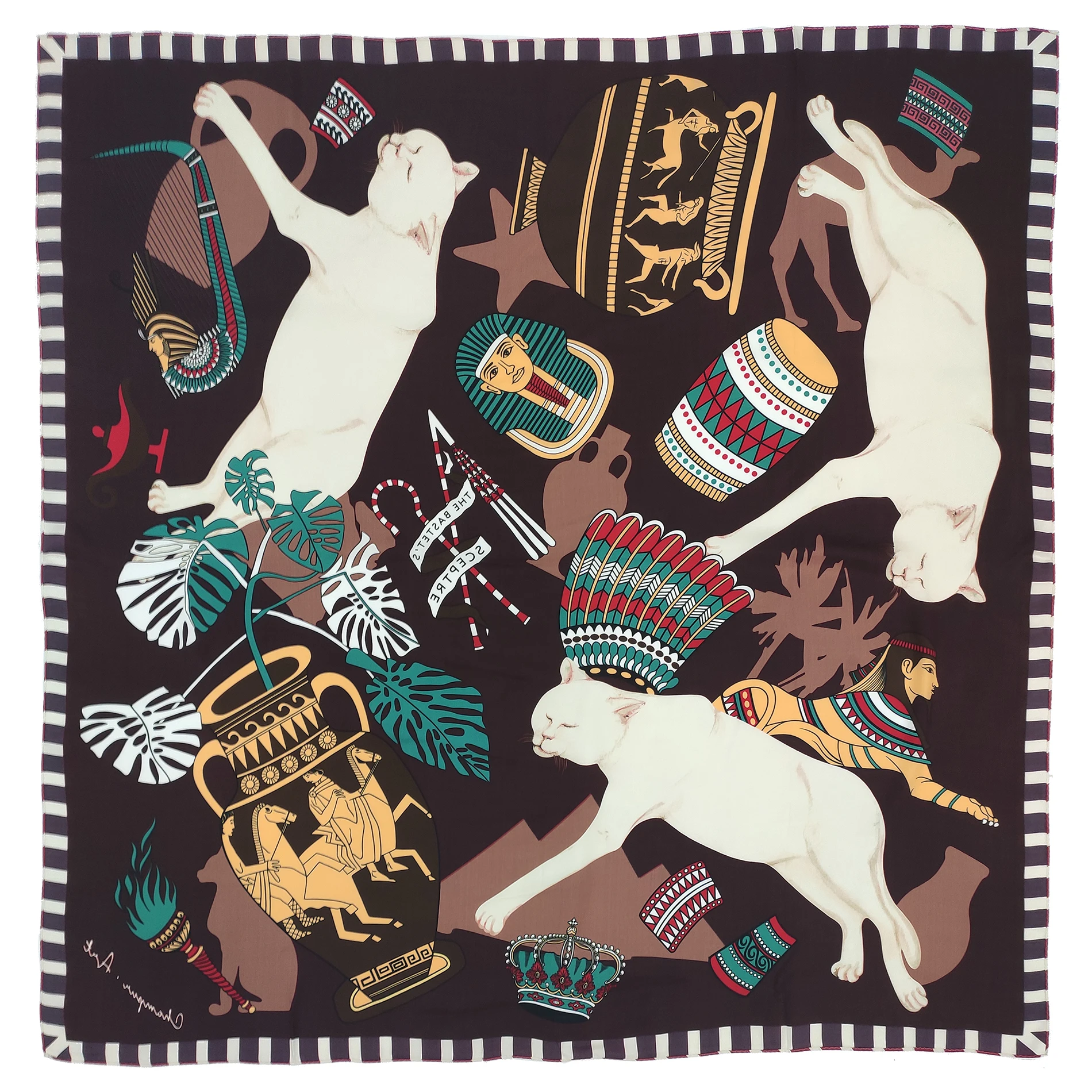 Custom double sided silk scarf and shawl 100% silk double sided scarf with hand hemming