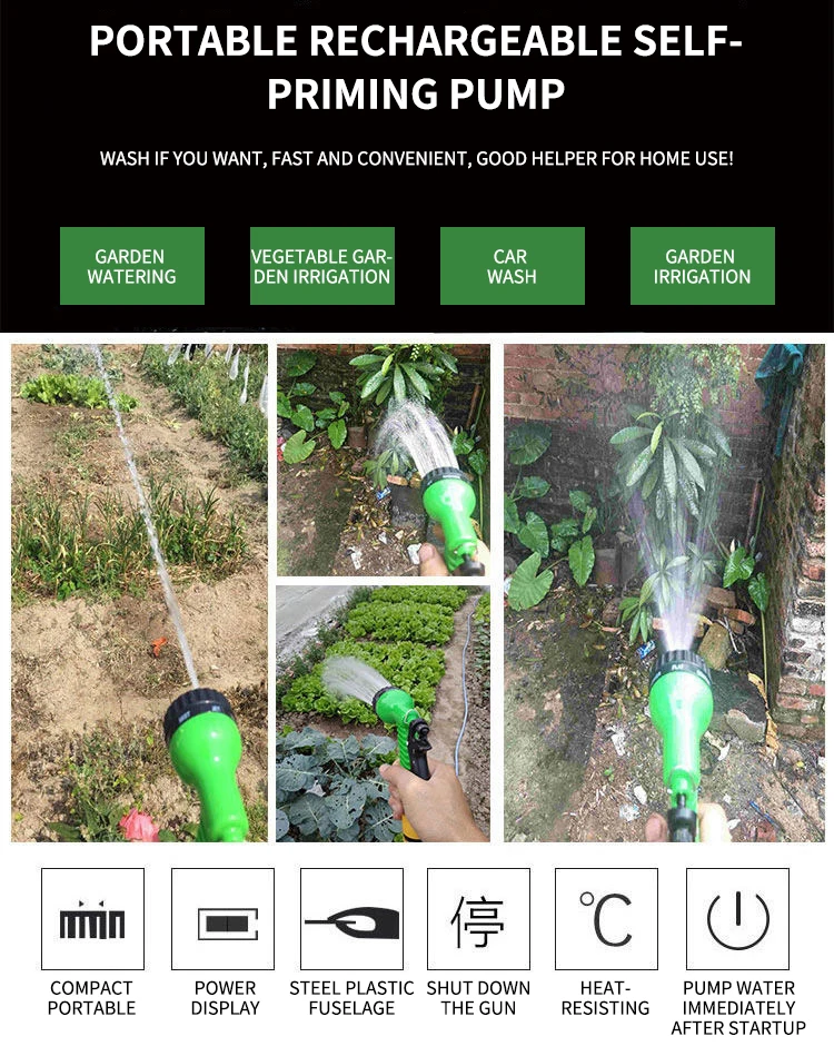 Rechargeable Car Washing Pump Double Water Spray Charging Water  Pump