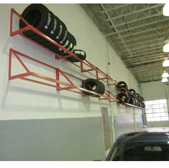 expandable wall tire rack and adjustable wall shelf systems