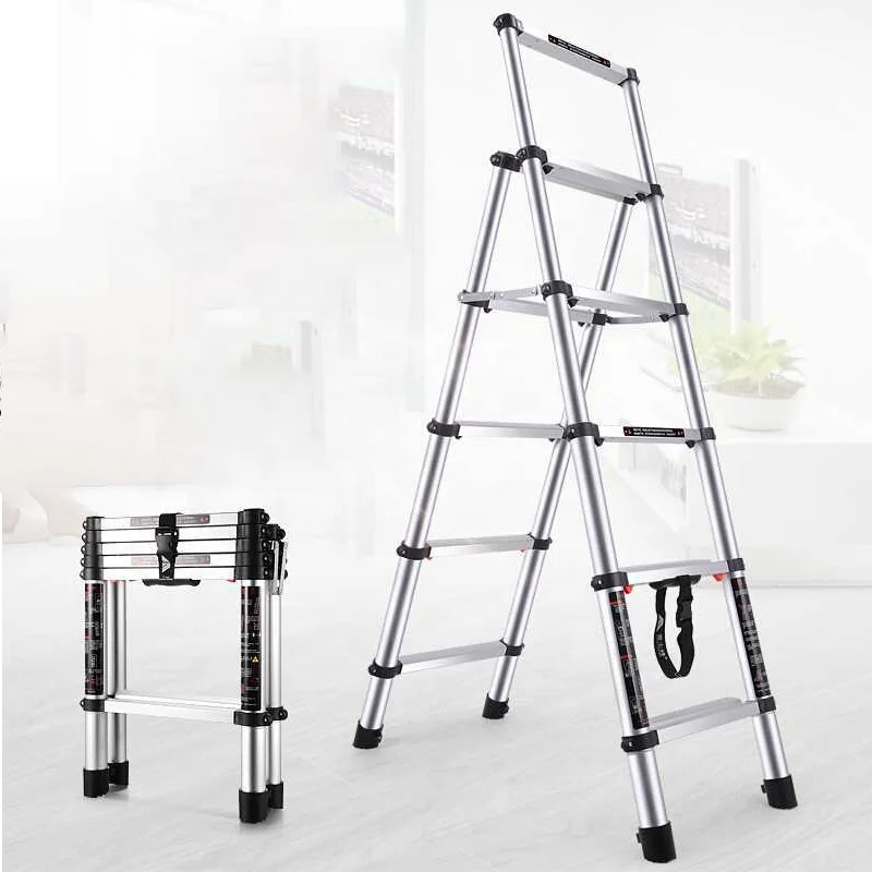 Kingladder 3.2m-6.2m Aluminum Double Sides Multipurpose Ladders Folding Telescopic With Tool Tray