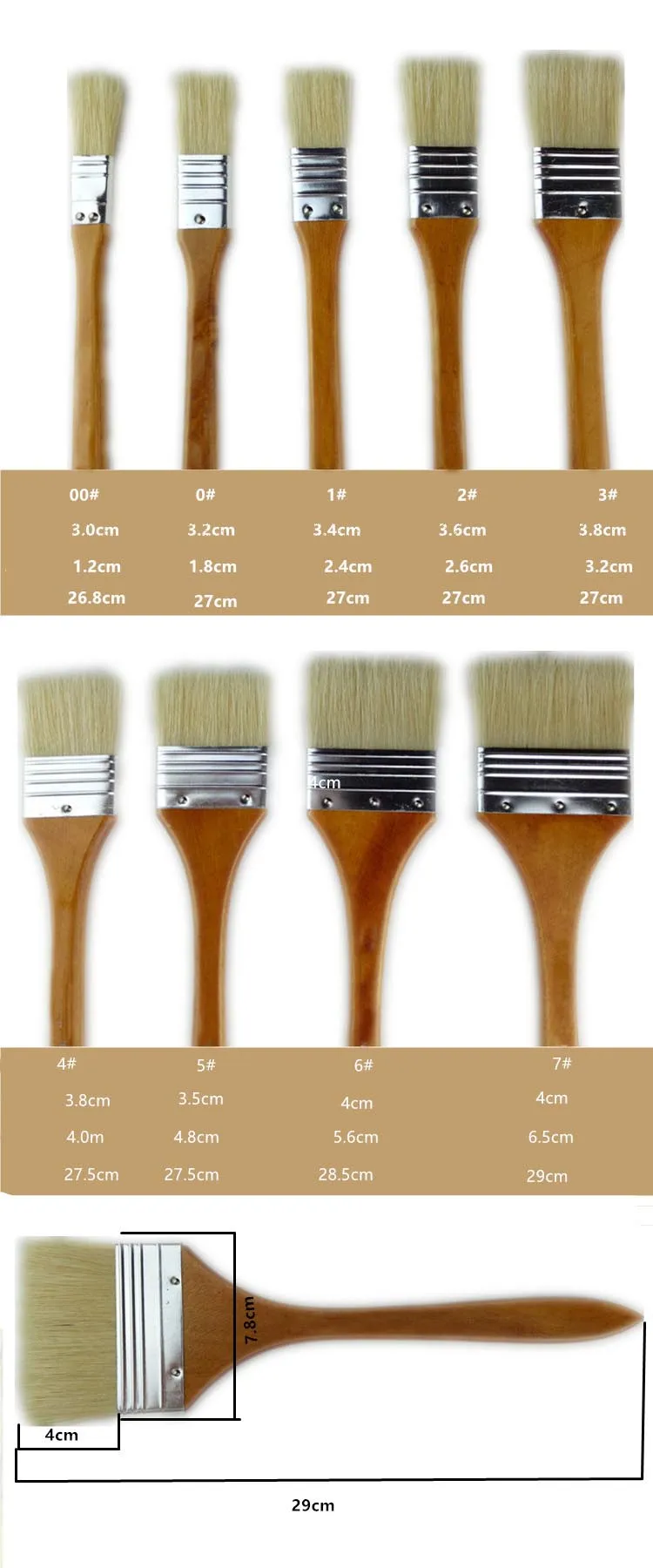 Bview Art  Bristle Paint Brush Set  For Acrylic Oil Watercolor Gouache Painting